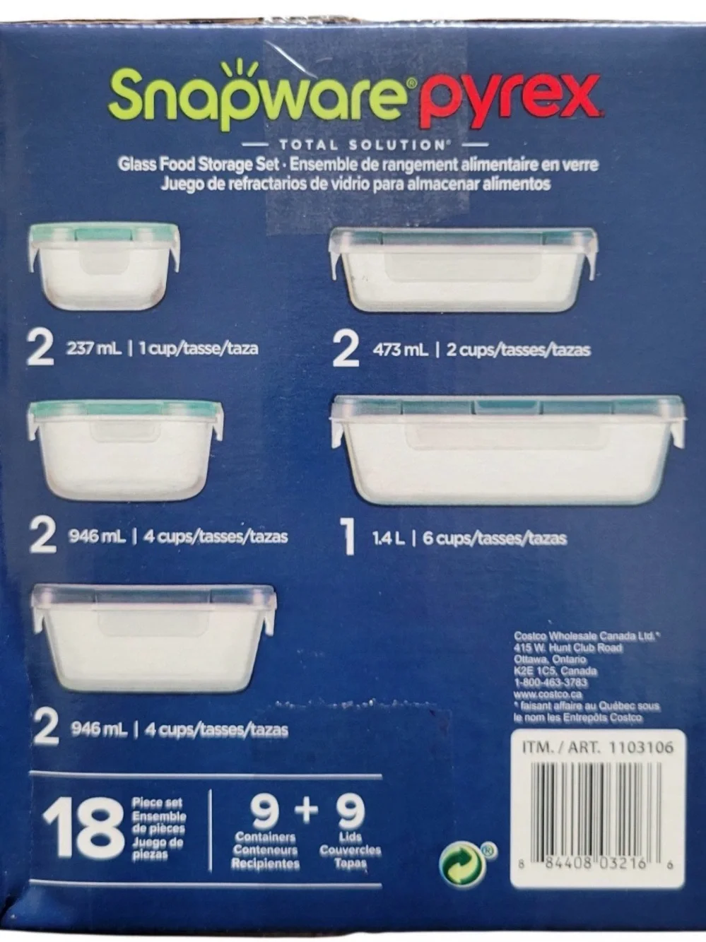 PYREX 18 Piece Snap-On Lids, Storage (BRAND NEW)